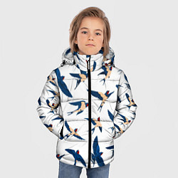 Куртка зимняя для мальчика Ласточки парят в небе, цвет: 3D-черный — фото 2