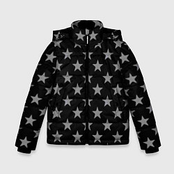 Куртка зимняя для мальчика Звездный фон черный, цвет: 3D-красный