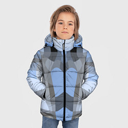 Куртка зимняя для мальчика Абстракт мозаика графический узор, цвет: 3D-светло-серый — фото 2