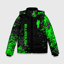 Куртка зимняя для мальчика Билли Айлиш зелёная краска, цвет: 3D-светло-серый