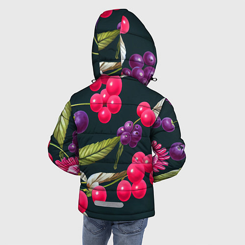 Зимняя куртка для мальчика Ягодки нарисованные / 3D-Светло-серый – фото 4