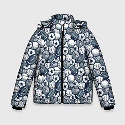 Куртка зимняя для мальчика Мячи спортивные, цвет: 3D-светло-серый