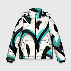 Куртка зимняя для мальчика Узоры в стиле граффити, цвет: 3D-черный