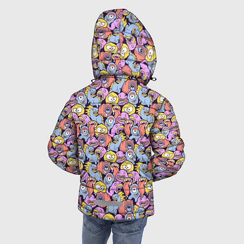 Зимняя куртка для мальчика Монстры и пришельцы / 3D-Светло-серый – фото 4