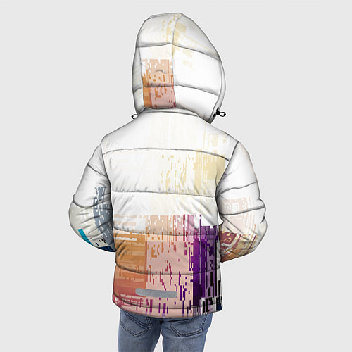 Зимняя куртка для мальчика Пиксельнaя абстракция / 3D-Красный – фото 4