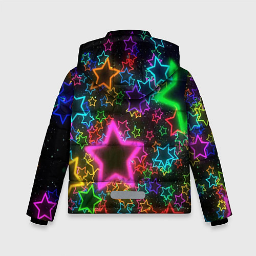 Зимняя куртка для мальчика Большие неоновые звезды / 3D-Черный – фото 2