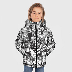 Куртка зимняя для мальчика Граффити на белом фоне, цвет: 3D-красный — фото 2