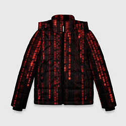 Куртка зимняя для мальчика Программные иероглифы, цвет: 3D-красный