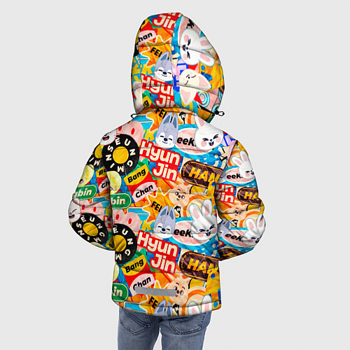 Зимняя куртка для мальчика Skzoo stickers characters / 3D-Красный – фото 4