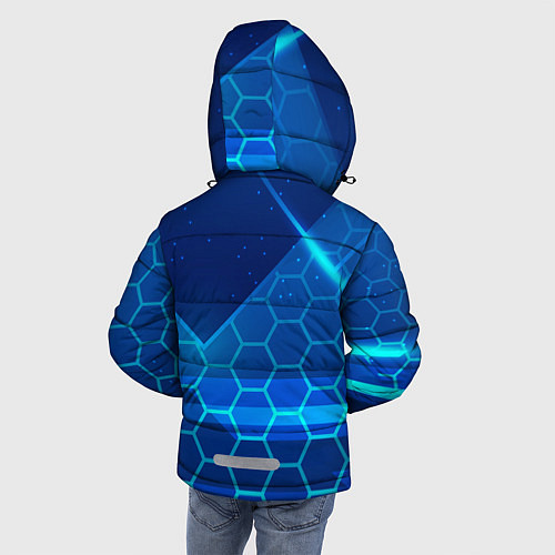 Зимняя куртка для мальчика Napoli Соты абстракция / 3D-Красный – фото 4