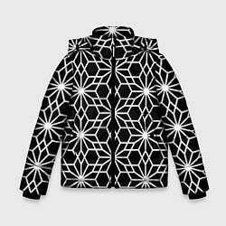 Куртка зимняя для мальчика Абстрактный чёрно-белый узoр, цвет: 3D-светло-серый