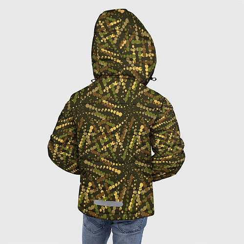 Зимняя куртка для мальчика Милитари горошек разноцветный / 3D-Светло-серый – фото 4