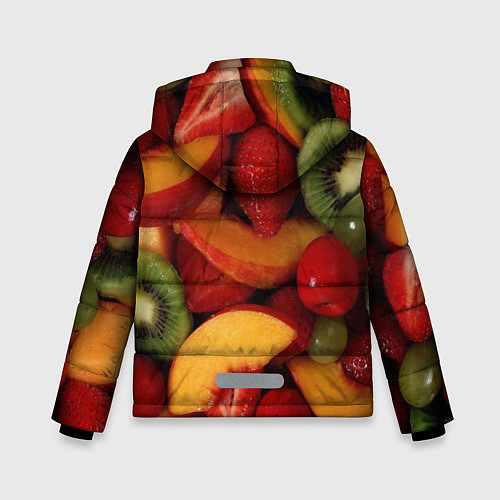 Зимняя куртка для мальчика Фруктово ягодный фон / 3D-Черный – фото 2