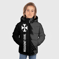 Куртка зимняя для мальчика Resident Evil glitch на темном фоне: по-вертикали, цвет: 3D-черный — фото 2