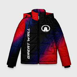 Куртка зимняя для мальчика Great Wall красный карбон, цвет: 3D-черный