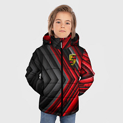 Куртка зимняя для мальчика Porsche строгий стиль, цвет: 3D-черный — фото 2