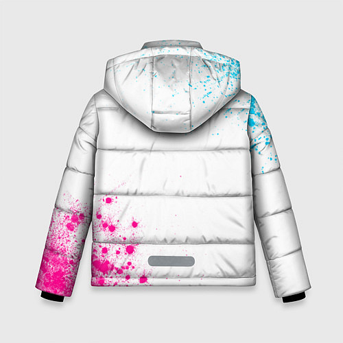 Зимняя куртка для мальчика Barcelona neon gradient style: надпись, символ / 3D-Черный – фото 2