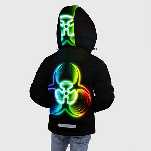 Зимняя куртка для мальчика Biohazard - неоновый знак / 3D-Светло-серый – фото 4