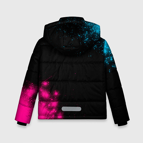 Зимняя куртка для мальчика The Witcher - neon gradient: надпись, символ / 3D-Черный – фото 2
