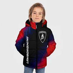 Куртка зимняя для мальчика Lamborghini красный карбон, цвет: 3D-черный — фото 2