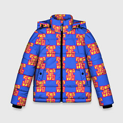 Куртка зимняя для мальчика Зомбилэнд Сага Месть лого, цвет: 3D-черный