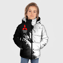 Куртка зимняя для мальчика Mitsubishi - черно-белая абстракция, цвет: 3D-светло-серый — фото 2