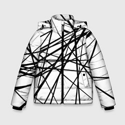Куртка зимняя для мальчика Пересечение линий, цвет: 3D-черный