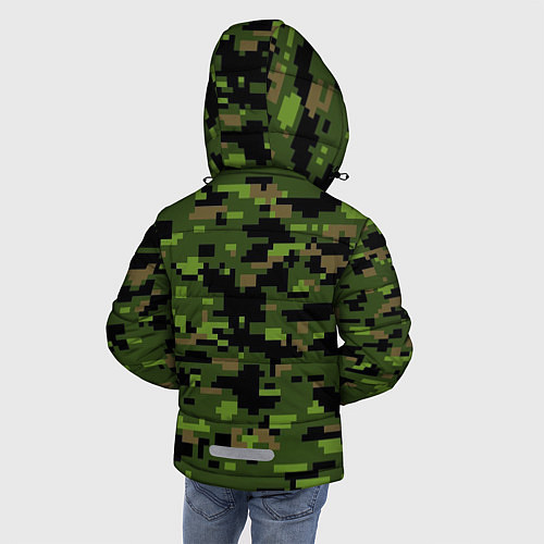 Зимняя куртка для мальчика Камуфляж лесной пиксель / 3D-Светло-серый – фото 4