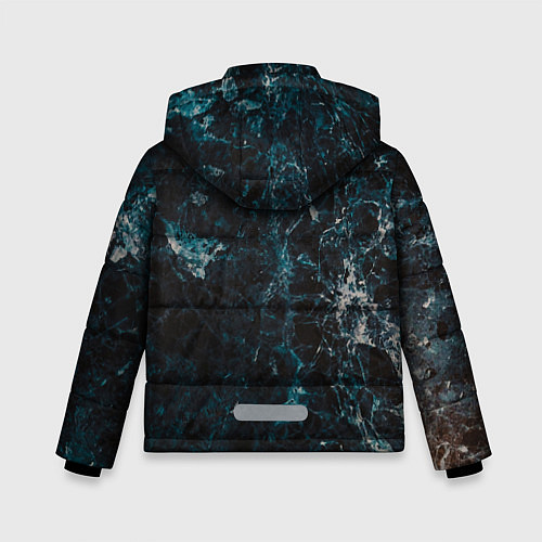 Зимняя куртка для мальчика Синий мрамор с прожилками / 3D-Черный – фото 2