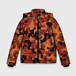 Куртка зимняя для мальчика Камуфляж Common Orange, цвет: 3D-черный