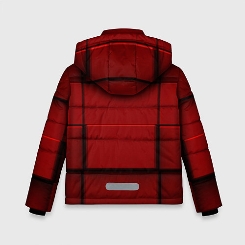 Зимняя куртка для мальчика Абстрактная красные кубики-стена / 3D-Красный – фото 2