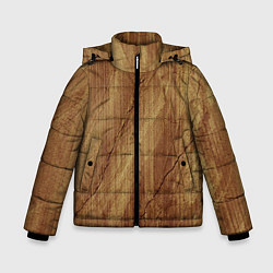 Куртка зимняя для мальчика Деревянная текстура, цвет: 3D-черный