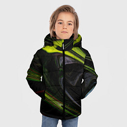 Куртка зимняя для мальчика Зелёный песок в темноте, цвет: 3D-светло-серый — фото 2