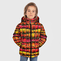 Куртка зимняя для мальчика Неоновый геометрический узор, цвет: 3D-светло-серый — фото 2