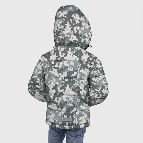 Зимняя куртка для мальчика Камуфляж серый пиксель / 3D-Светло-серый – фото 4