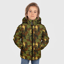 Куртка зимняя для мальчика Камуфляж осень плетёный, цвет: 3D-черный — фото 2