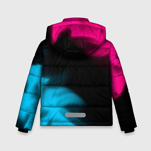 Зимняя куртка для мальчика Honda - neon gradient: надпись, символ / 3D-Черный – фото 2
