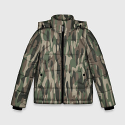 Куртка зимняя для мальчика Камуфляж ВСР-93 вертикалка, цвет: 3D-черный