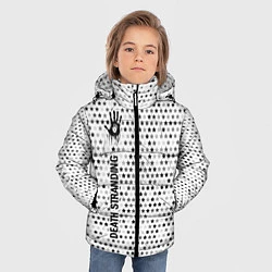 Куртка зимняя для мальчика Death Stranding glitch на светлом фоне: по-вертика, цвет: 3D-черный — фото 2