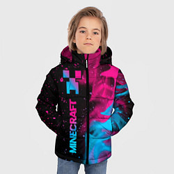 Куртка зимняя для мальчика Minecraft - neon gradient: по-вертикали, цвет: 3D-черный — фото 2