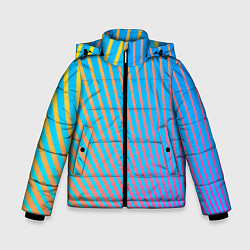 Куртка зимняя для мальчика Абстрактные линии, цвет: 3D-светло-серый