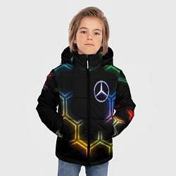 Куртка зимняя для мальчика Mercedes - neon pattern, цвет: 3D-красный — фото 2