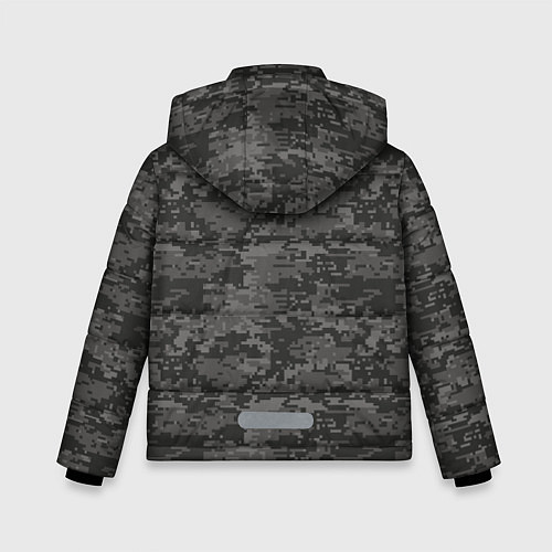 Зимняя куртка для мальчика Камуфляж AOR-2 серый пиксель / 3D-Черный – фото 2