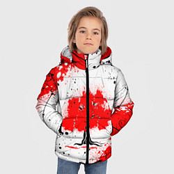 Куртка зимняя для мальчика Цветущая сакура, цвет: 3D-светло-серый — фото 2