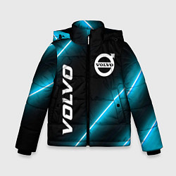 Куртка зимняя для мальчика Volvo неоновые лампы, цвет: 3D-черный
