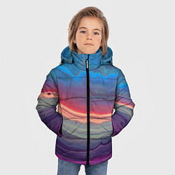 Куртка зимняя для мальчика Цветной переливающийся абстрактный песок, цвет: 3D-светло-серый — фото 2