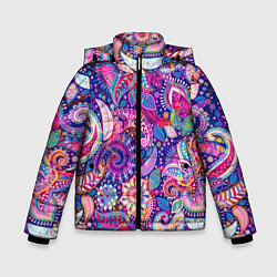 Куртка зимняя для мальчика Multi-colored colorful patterns, цвет: 3D-светло-серый
