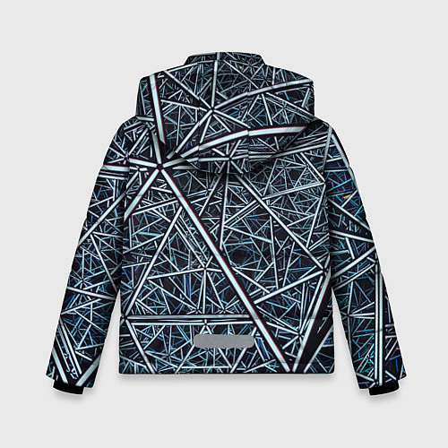 Зимняя куртка для мальчика Абстрактное множество технологичных связей / 3D-Черный – фото 2