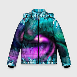 Куртка зимняя для мальчика Кристаллы и северное сияние, цвет: 3D-светло-серый
