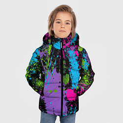 Куртка зимняя для мальчика Для граффити - абстрактные брызги, цвет: 3D-черный — фото 2